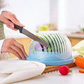 Salad Cutter Bowl Guided Slots & Finger Guard Dishwasher-Safe