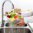 Salad Cutter Bowl Guided Slots & Finger Guard Dishwasher-Safe