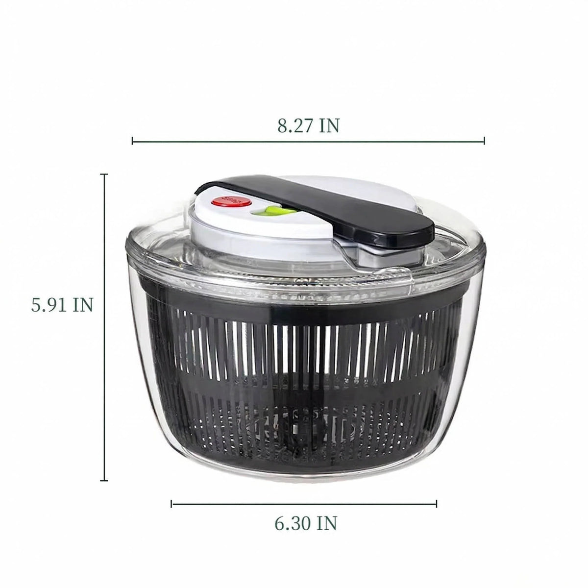 Salad Spinner One-Hand Press Instant Brake 3L Capacity