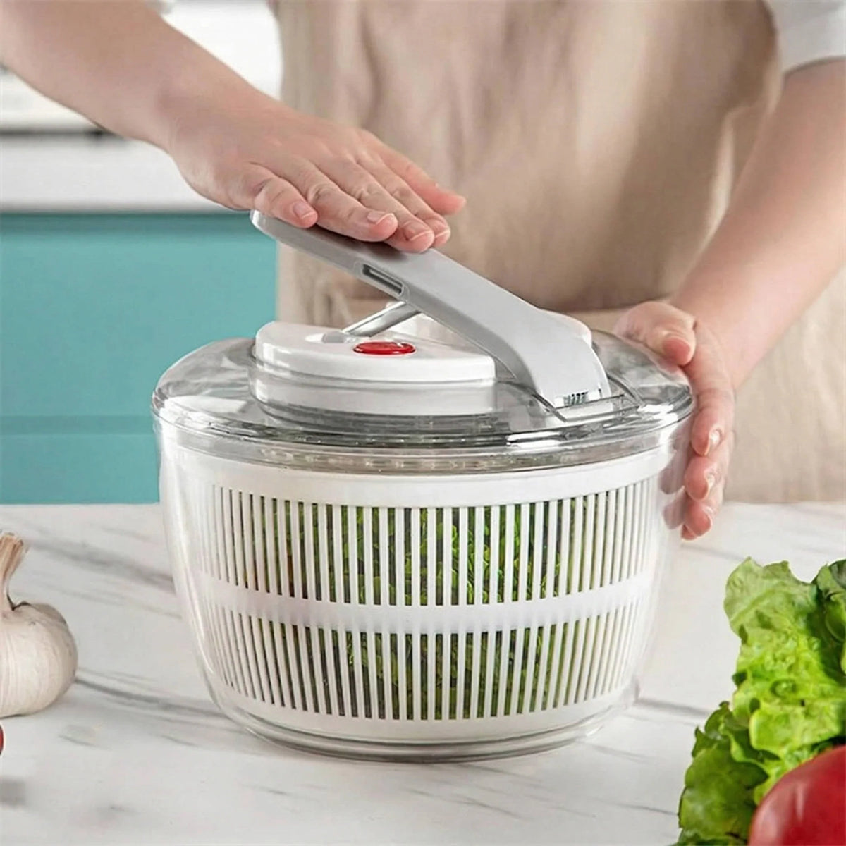 Salad Spinner One-Hand Press Instant Brake 3L Capacity
