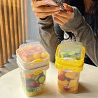 Salad & Yogurt Cup Dual-Compartment Freshness Seal 600ml