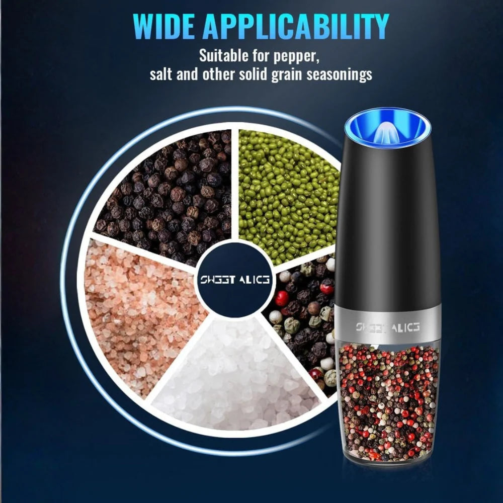 Salt & Pepper Grinder Electric Gravity Sensor Adjustable Grind
