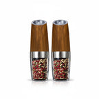 Salt & Pepper Grinder Set Gravity-Tilt Adjustable Grind LED