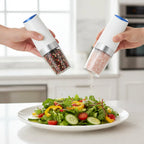 Salt & Pepper Grinder Set Gravity-Tilt Adjustable Grind LED