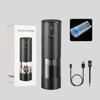 Salt & Pepper Grinder Set One-Hand Operation USB-C Rechargeable LED