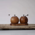 Salt & Pepper Grinder Set Scandinavian Wood Manual Stand