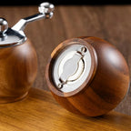 Salt & Pepper Grinder Set Scandinavian Wood Manual Stand