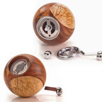 Salt & Pepper Grinder Set Scandinavian Wood Manual Stand