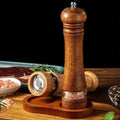 Salt & Pepper Grinder Solid Wood Adjustable Grind Window