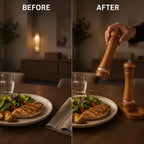 Salt & Pepper Grinder Solid Wood Adjustable Grind Window