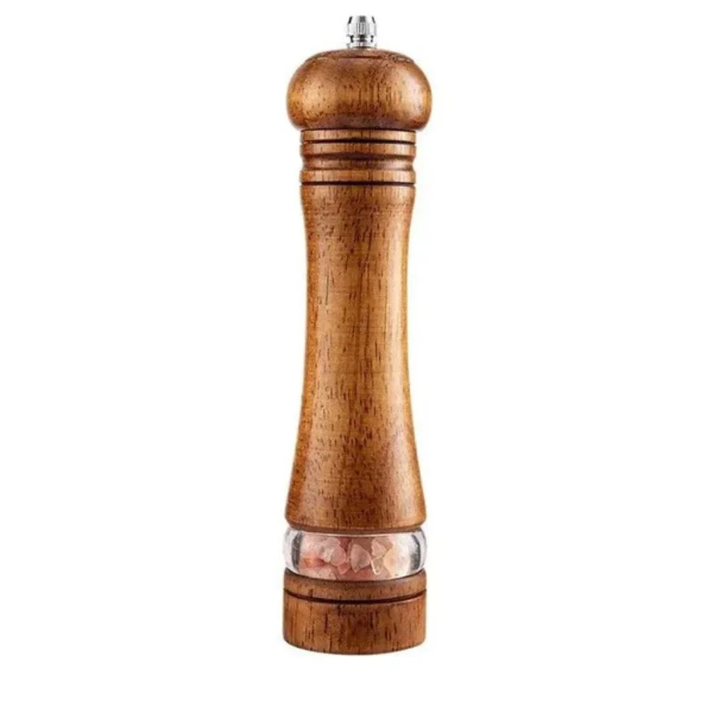 Salt & Pepper Grinder Solid Wood Adjustable Grind Window