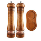 Salt & Pepper Grinder Solid Wood Adjustable Grind Window
