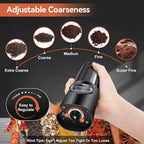 Salt & Pepper Mill Set Rechargeable One-Handed Adjustable Grind