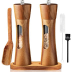 Salt & Pepper Mills Natural Wood Adjustable Grinder