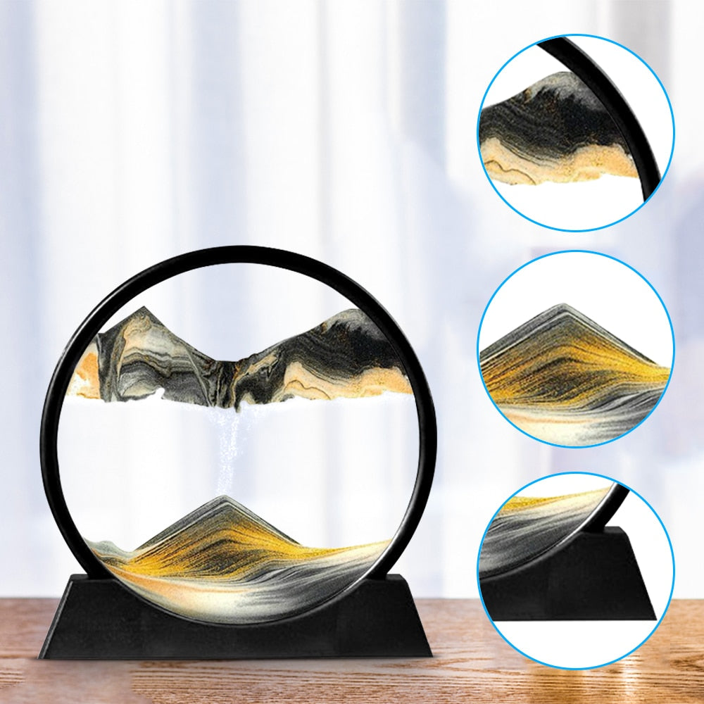 Sand Art Sculpture Rotating LED Mood Light