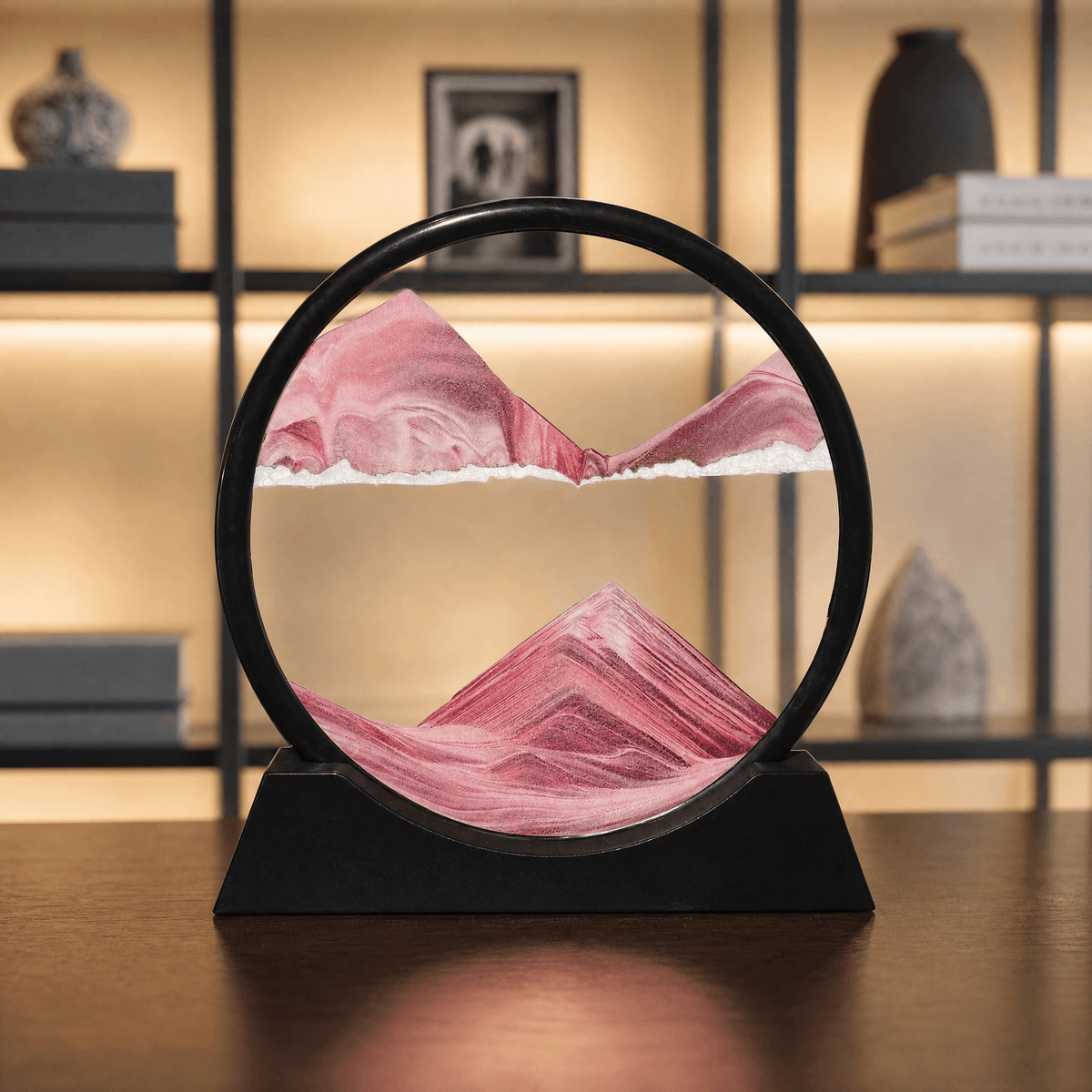 Sand Motion Frame Tempered Glass Tranquil Desk Decor