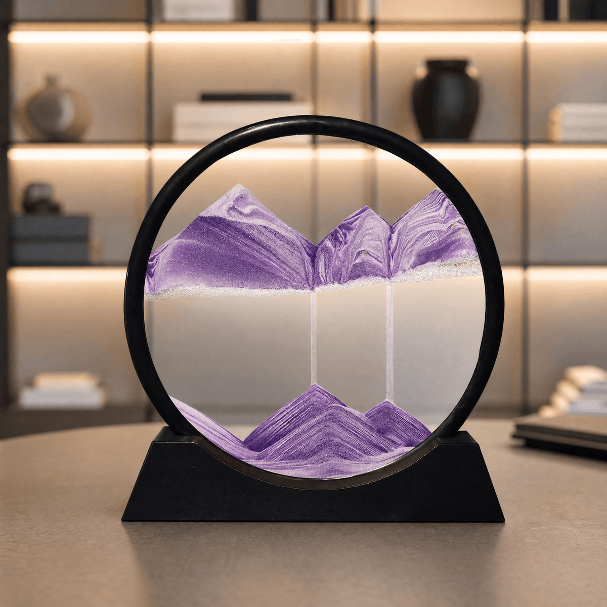 Sand Motion Frame Tempered Glass Tranquil Desk Decor
