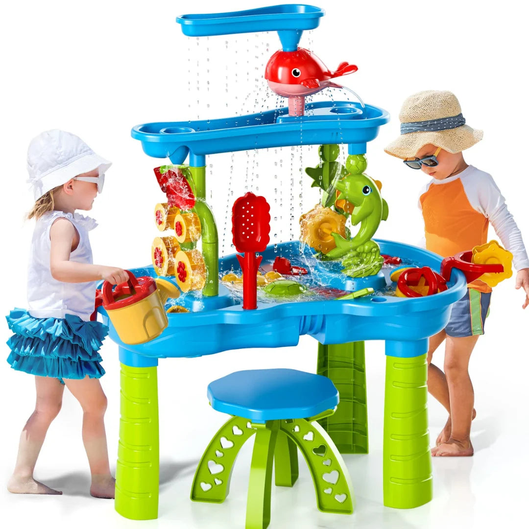 Sand & Water Play Table Weather-Resistant With Accessories