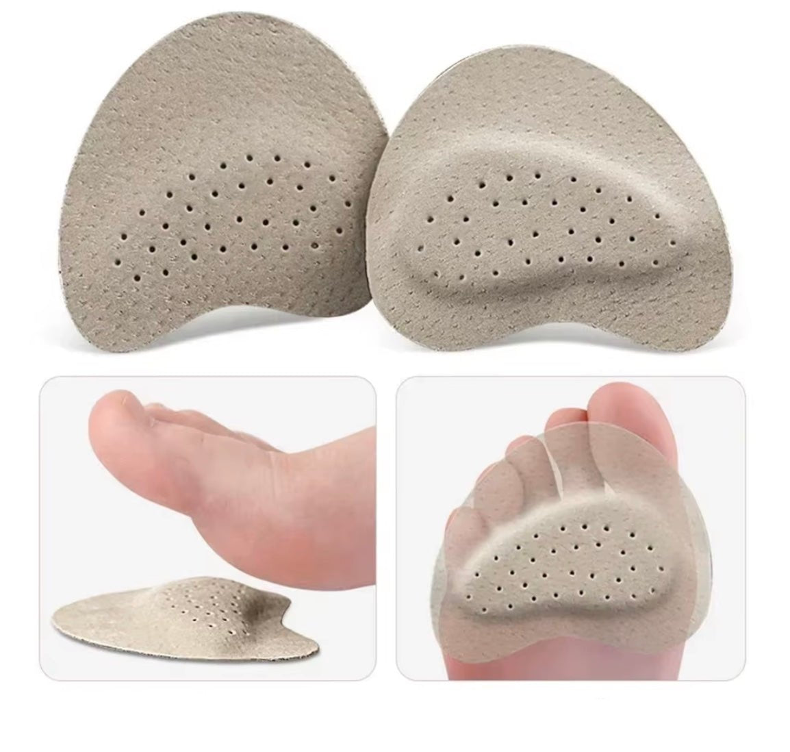 Sandal Foot Pads Contoured Leather Anti-Slip