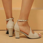 Sandals Low Heel Leather Upper Ergonomic Footbed