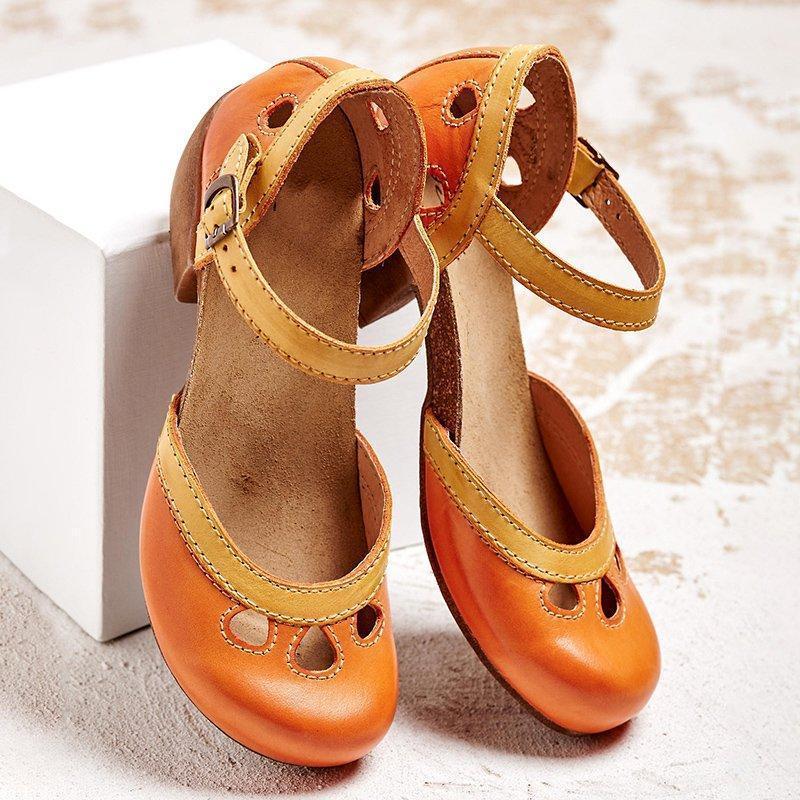 Sandals Low Heel Three-Arch Support Soft Lined Footbed