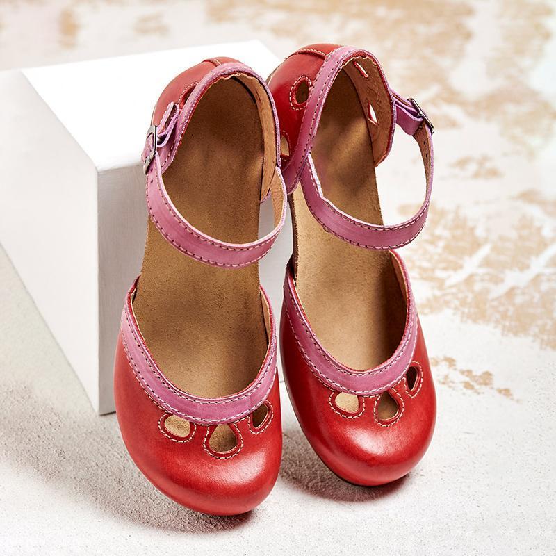 Sandals Low Heel Three-Arch Support Soft Lined Footbed
