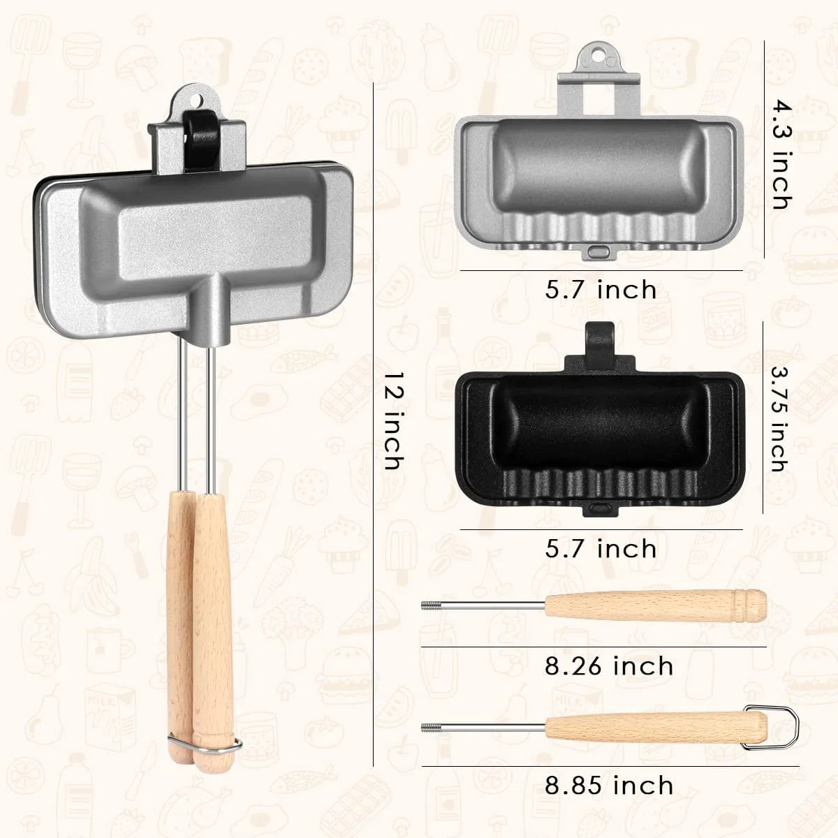 Sandwich Pan Double-Sided Cast Aluminum Non-Stick