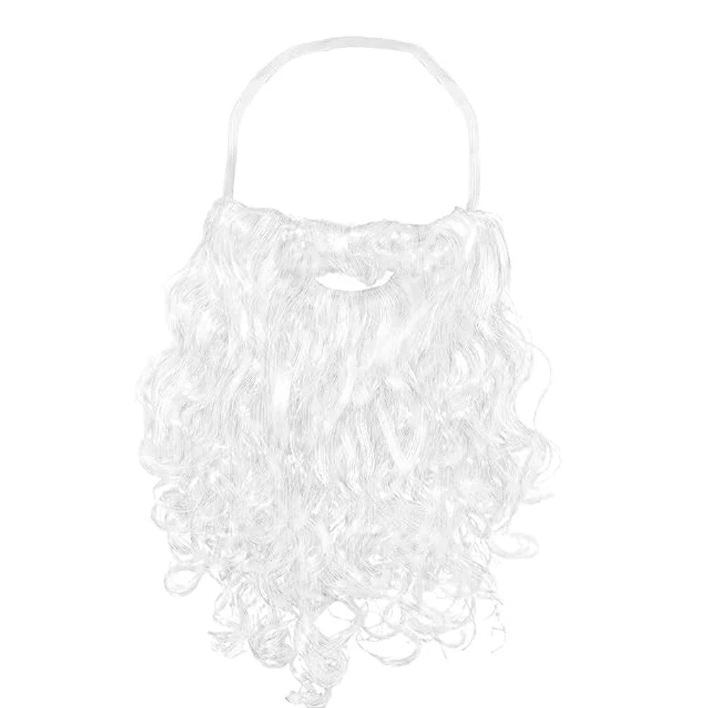 Santa Beard Long Curly Lightweight Synthetic & Adjustable Band