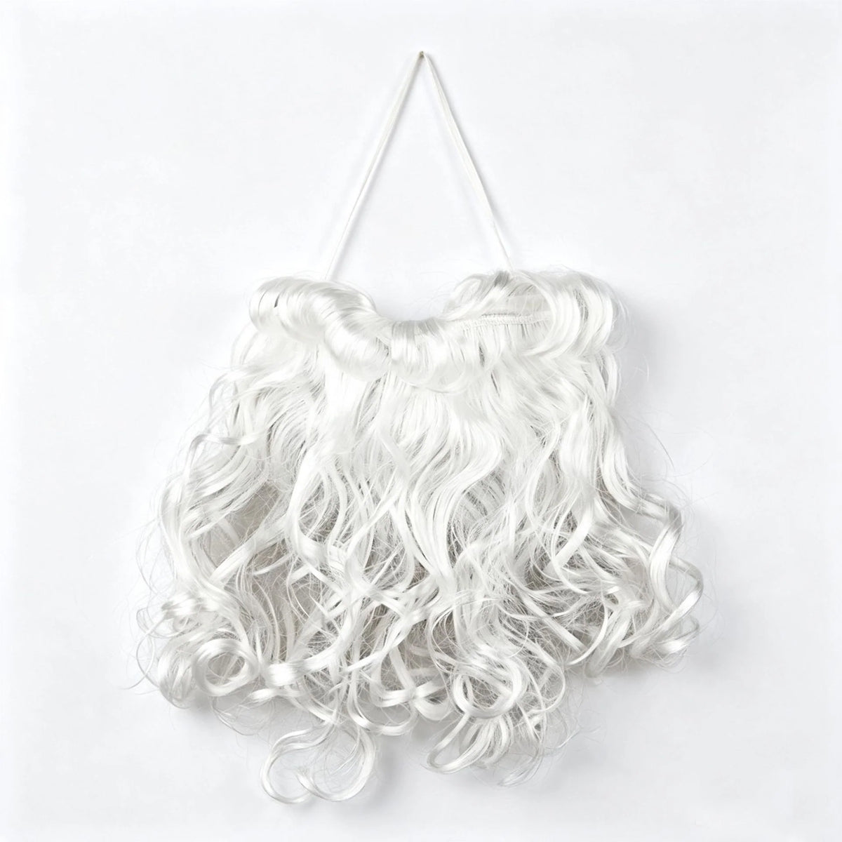 Santa Beard Long Curly Lightweight Synthetic & Adjustable Band