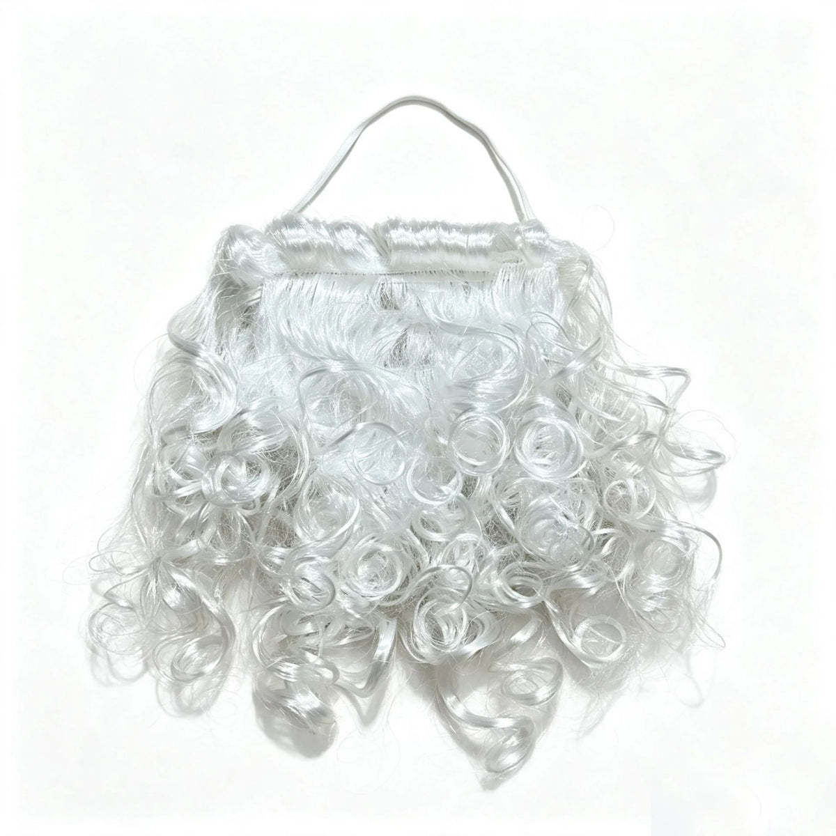 Santa Beard Long Curly Soft Synthetic Adjustable Elastic Band
