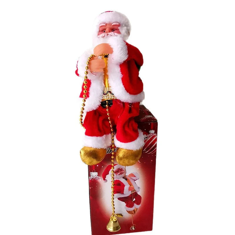 Santa Claus Figure Plush Hanging Tabletop Electric Necklace