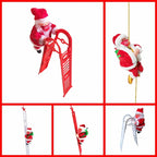Santa Claus Figurine Climbing Ladder Fiberglass Tabletop