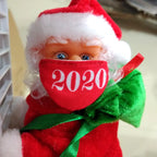 Santa Claus Figurine Climbing Ladder Fiberglass Tabletop