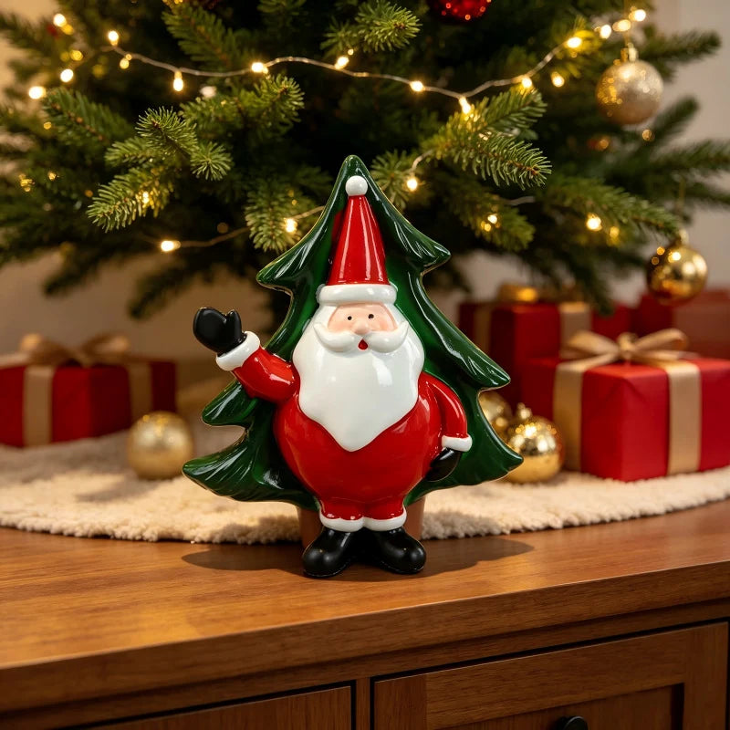 Santa Claus Figurine Hand-Painted Ceramic Tabletop