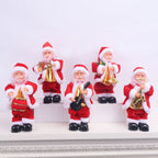 Santa Claus Figurine Hand-Painted Playing Saxophone