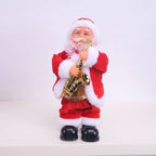 Santa Claus Figurine Hand-Painted Playing Saxophone