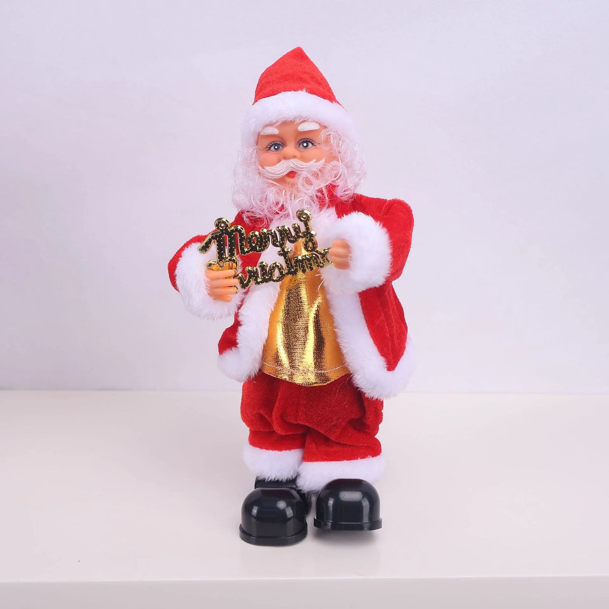 Santa Claus Figurine Hand-Painted Playing Saxophone