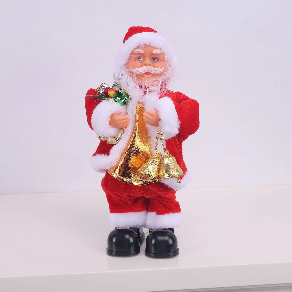 Santa Claus Figurine Hand-Painted Saxophone-Playing Indoor Decor