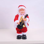Santa Claus Figurine Hand-Painted Saxophone-Playing Indoor Decor