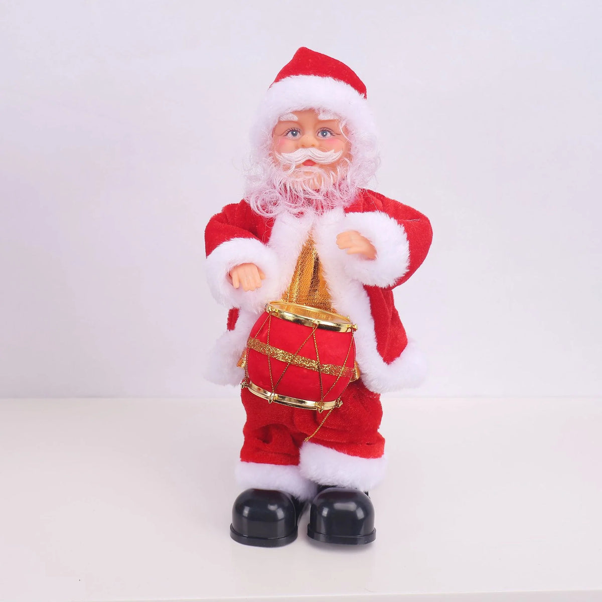Santa Claus Figurine Hand-Painted Saxophone-Playing Indoor Decor