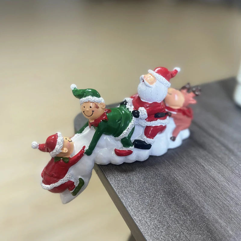 Santa Claus Figurine Handcrafted Ceramic Tabletop Decor