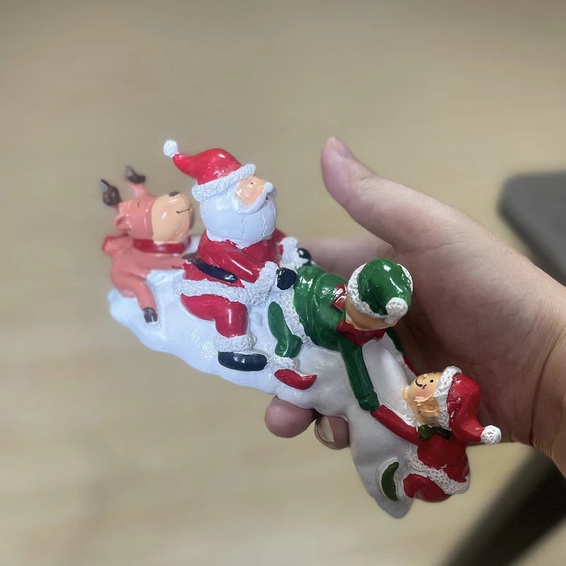Santa Claus Figurine Handcrafted Ceramic Tabletop Decor