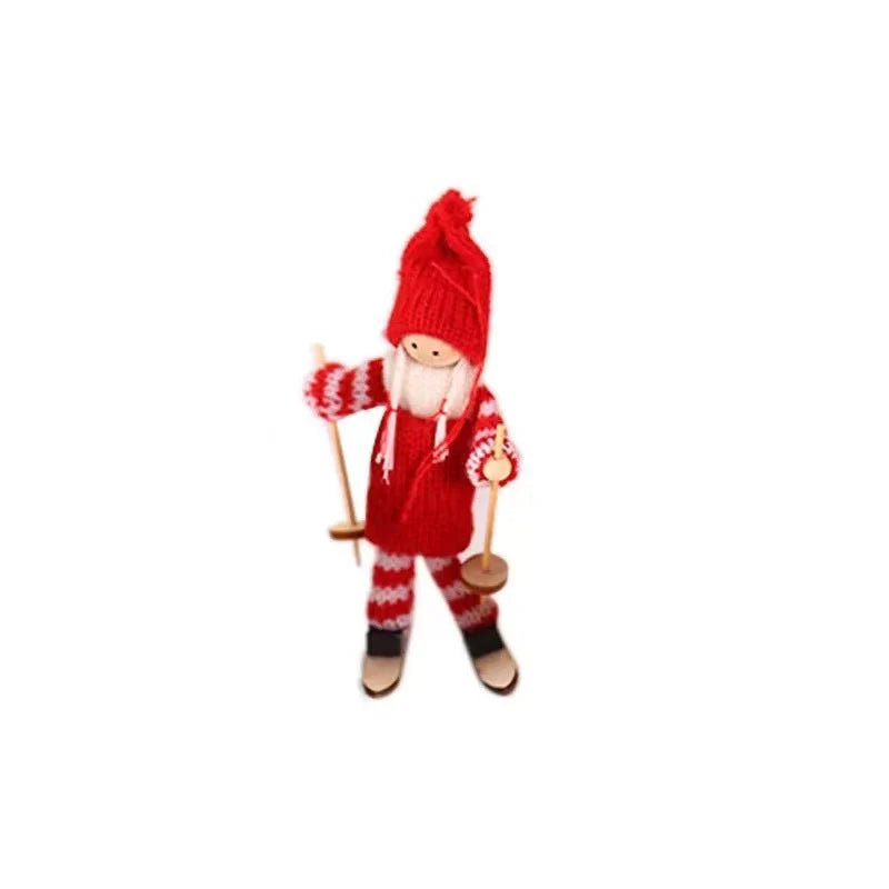 Santa Claus Figurine Handmade Knitted Suit & Soft Beard