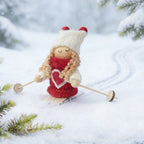 Santa Claus Figurine Handmade Knitted Suit & Soft Beard