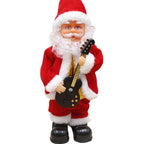Santa Claus Figurine Illuminated Red & Gold Indoor Outdoor