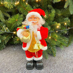 Santa Claus Figurine Illuminated Red & Gold Indoor Outdoor