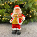 Santa Claus Figurine Illuminated Red & Gold Indoor Outdoor