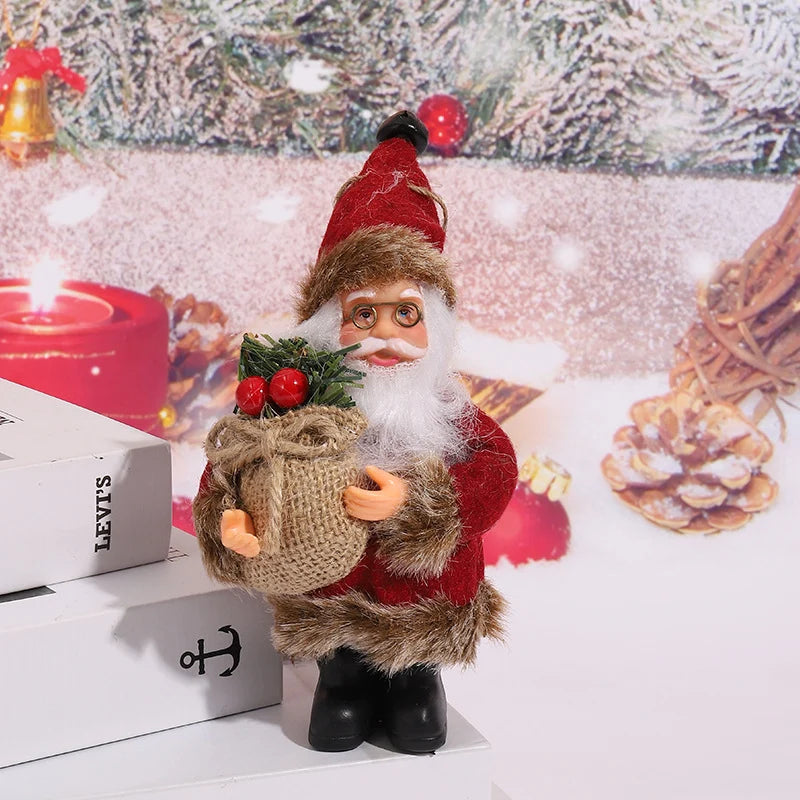Santa Claus Figurine Intricate Hand Detailing Durable Tabletop Decor