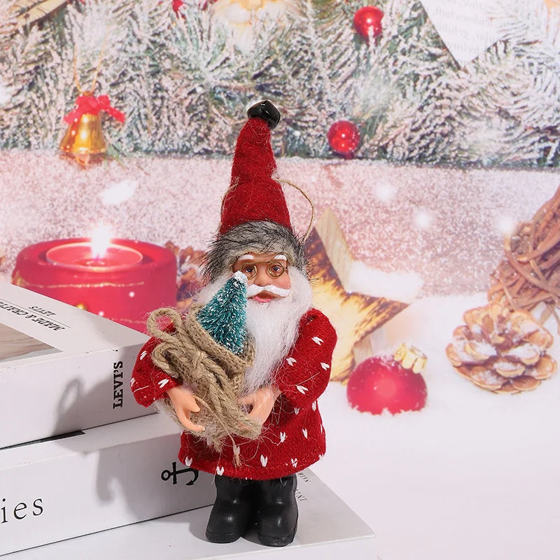 Santa Claus Figurine Intricate Hand Detailing Durable Tabletop Decor