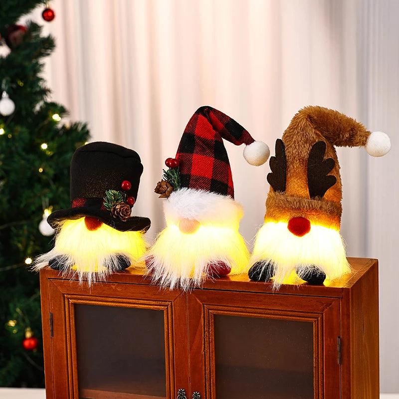 Santa Claus Figurine LED Lit Easy Care Fabric